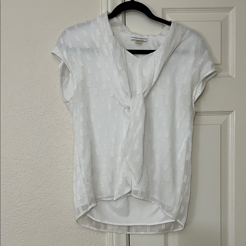 Calvin Klein Ivory Patterned Blouse